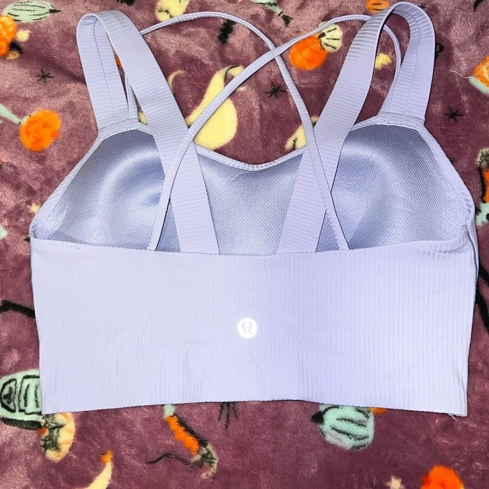 Lululemon Like a Cloud Ribbed Longline Bra *Light Support S 4 Lavender frost